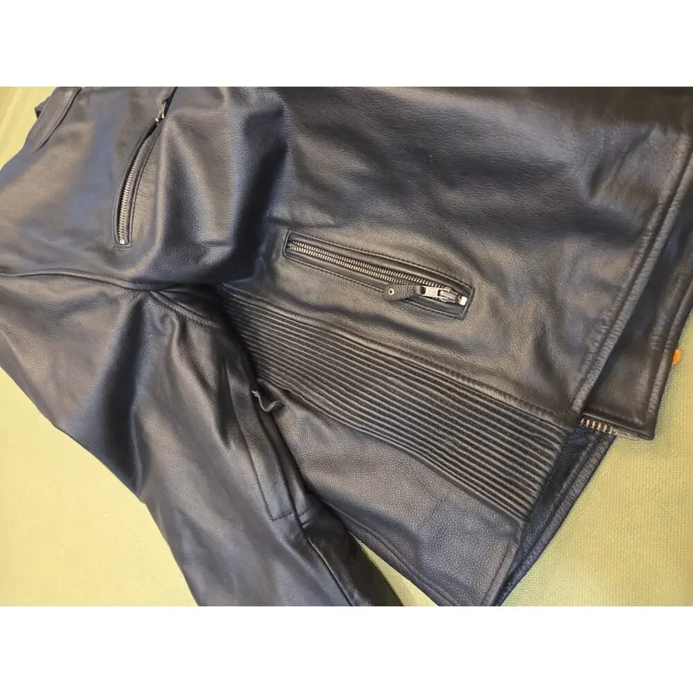 First Classics Classic Leather Gear Men’s Size XL Black Leather Jacket w/Liner